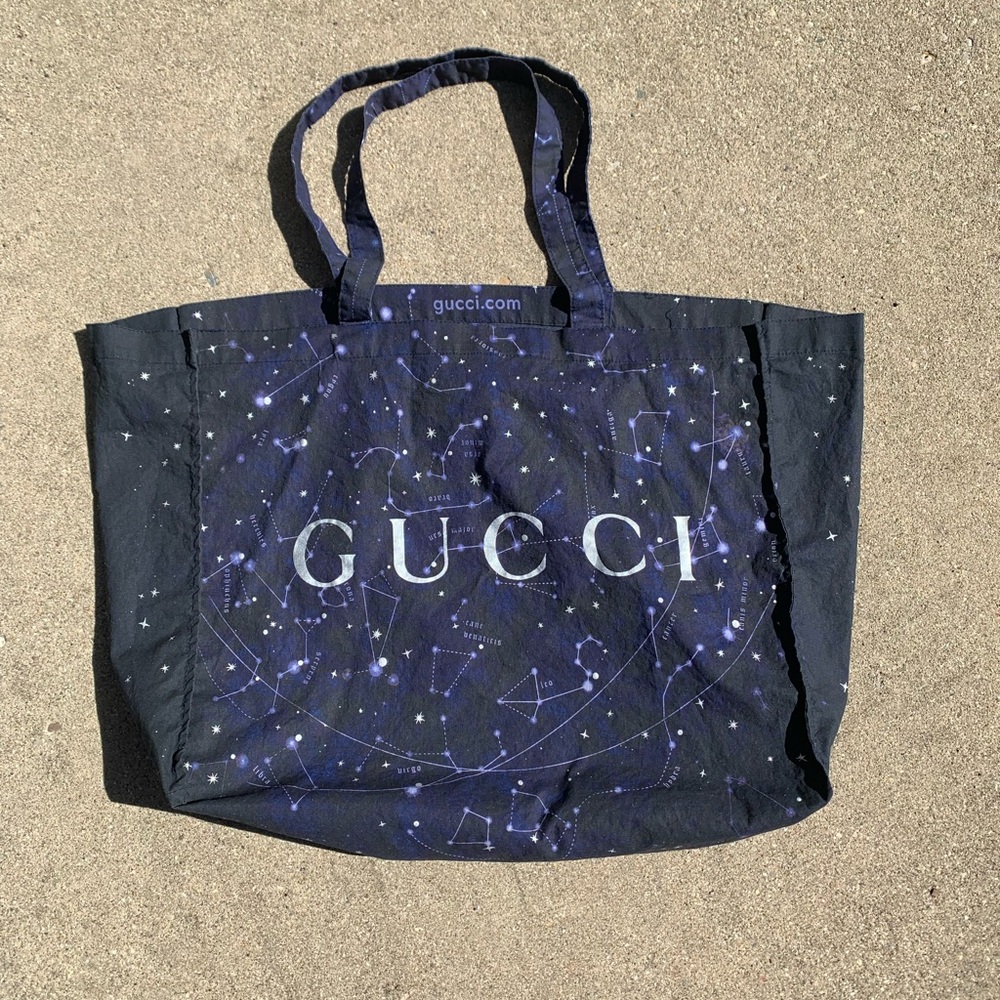 Gucci Navy and Black Constellation Print Tote AUTHENTIC